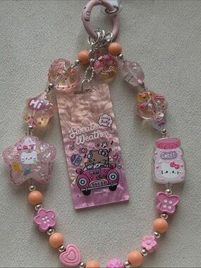 Sweater Weather Pink Cute Beaded Phone or Purse Charm